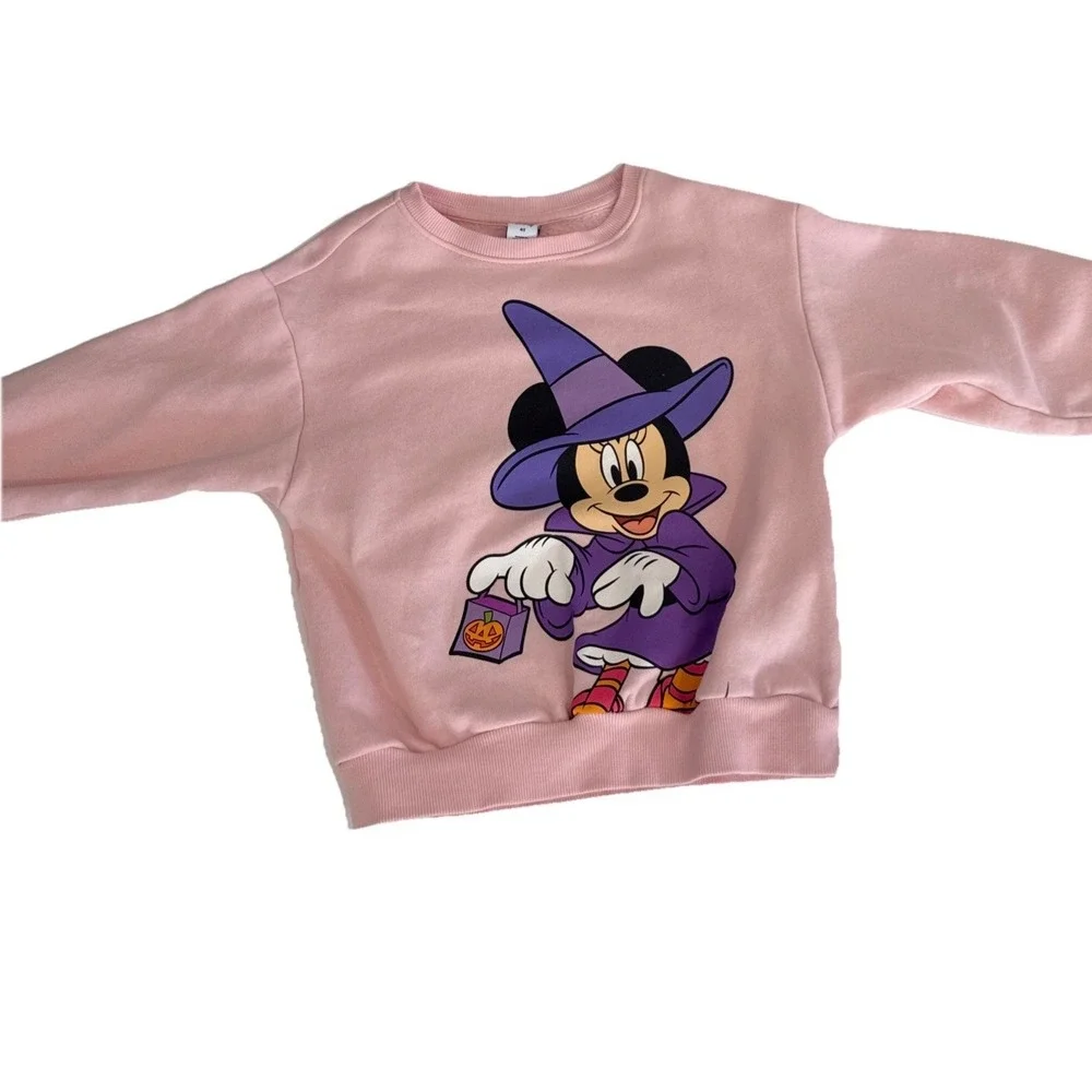 Old Navy Disney Pink Minnie Mouse Halloween Spooky Vibes L/S‎ Sweatshirt Size 4T